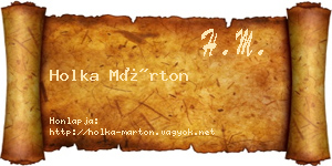 Holka Márton névjegykártya